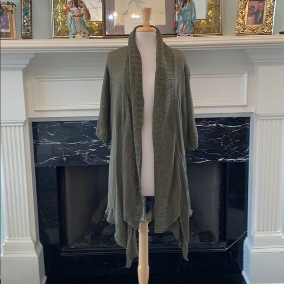 Ralph Lauren Sweaters - Ralph Lauren RLX 100% linen olive shawl sweater